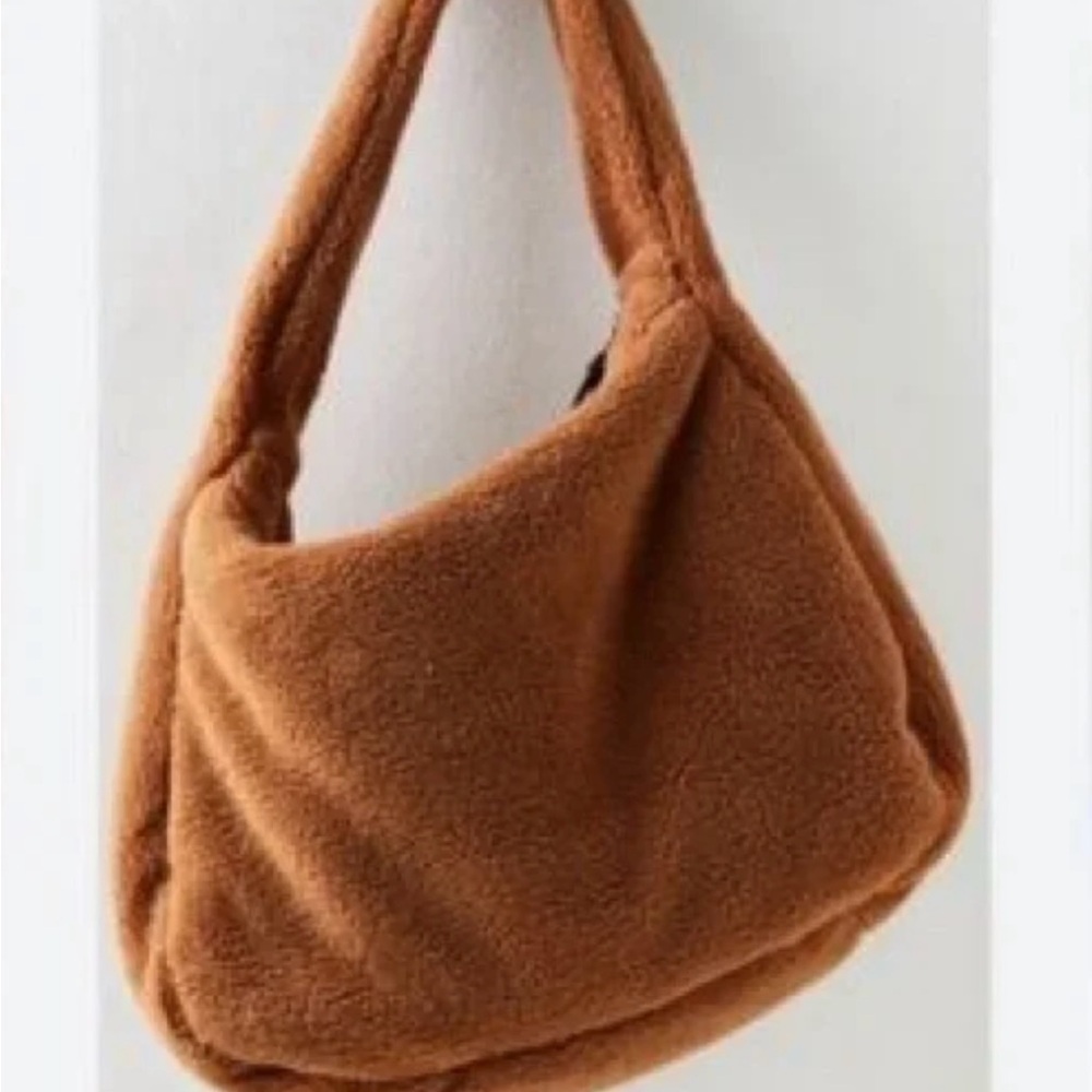 FREE PEOPLE Cozy Carryall Brown NWT 17x12 Sherpa Tote $98 ret FP Movement New - Picture 2 of 6